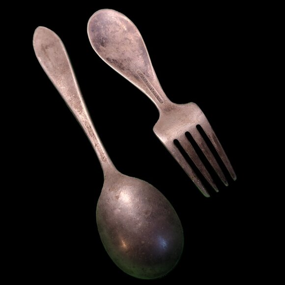 Vintage Pre-1939 Disney Silver-plated Mickey Mouse Spoon and Minnie Mouse Fork - Picture 5 of 6